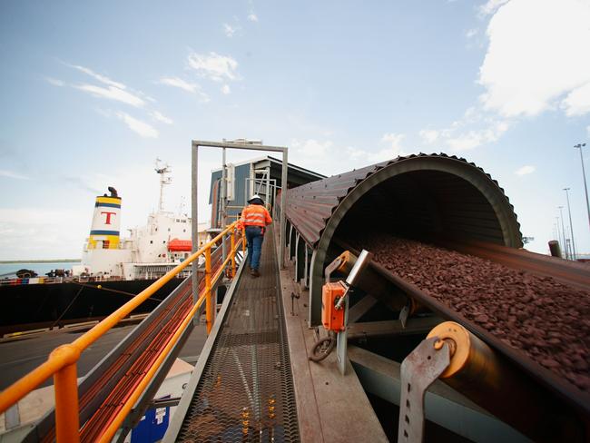 The Second Shipment Of Iron Ore Is Loaded Onto Yerotsakos In The Port Of Darwin. supplied for feature