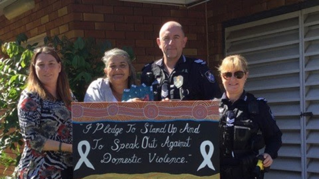 Former Mount Garnet police sergeant Lee Adam Golding, pictured here at a presentation ceremony in 2020, was said by his barrister to be a caring member of the small Tablelands community, who was passionate about preventing domestic violence and seeking justice for victims.