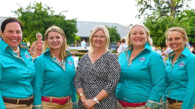 Women of Lot Feeding ladies Janeta Falknau, Georgie Sloss, Amanda Moohen and Rozzie O'Reilly, with Tess Herbert in the ctnre. Picture: Coulton's Country Photography