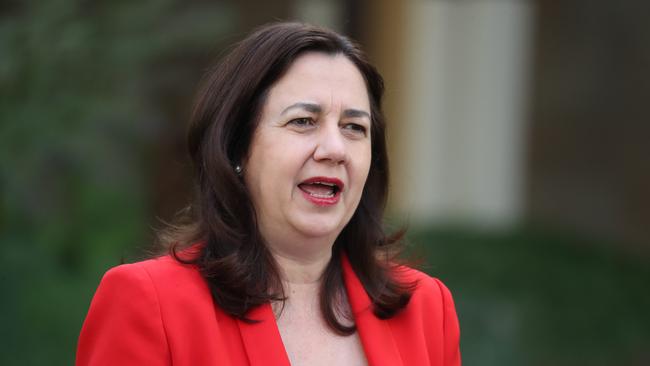 Premier Annastacia Palaszczuk speaks to the media. Picture: Annette Dew.