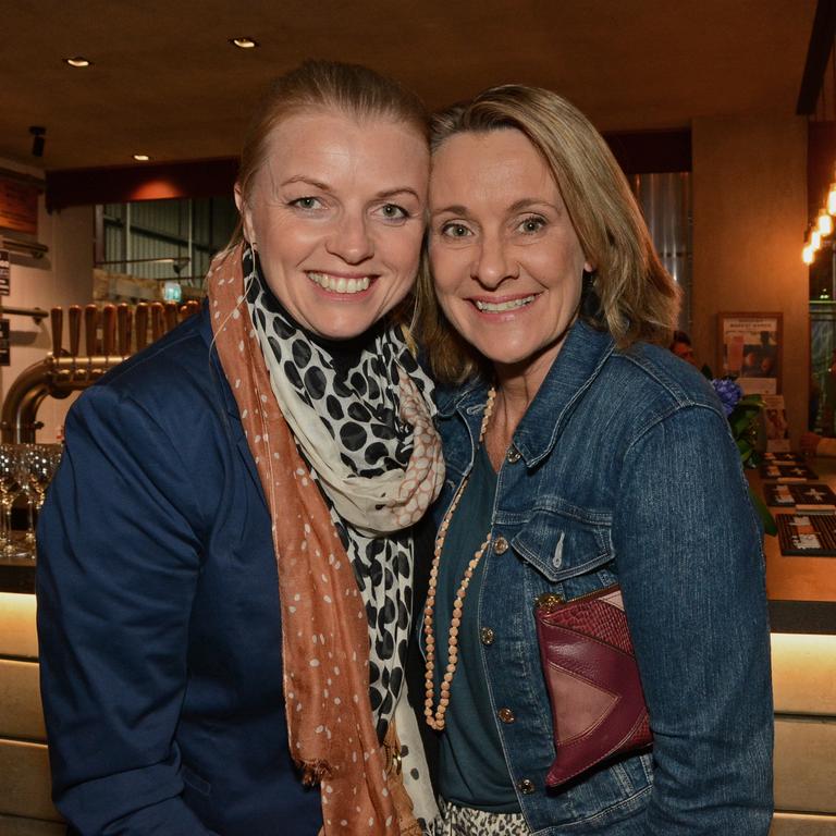 Jennine Tax and Kate Pattison at the 2021 Bleach Festival program launch at Burleigh Brewing. Picture: Regina King.