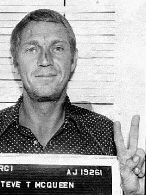 Hollywood star <b>Steve McQueen</b> was arrested for drink driving in Anchorage, Alaska, in 1972, but left town after posting bail. The so-called King of Cool, whose films included <i>The Thomas Crown Affair</i>, <i>The Magnificent Seven</i> and <i>The Great Escape</i>, was later convicted in absentia. Picture: Supplied