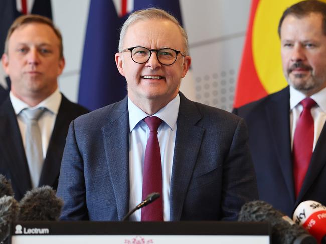 BRISBANE, AUSTRALIA - NewsWire Photos APRIL 30, 2024: Prime Minister Anthony Albanese during a press conference in Brisbane. Picture: NCA NewsWire/Tertius Pickard