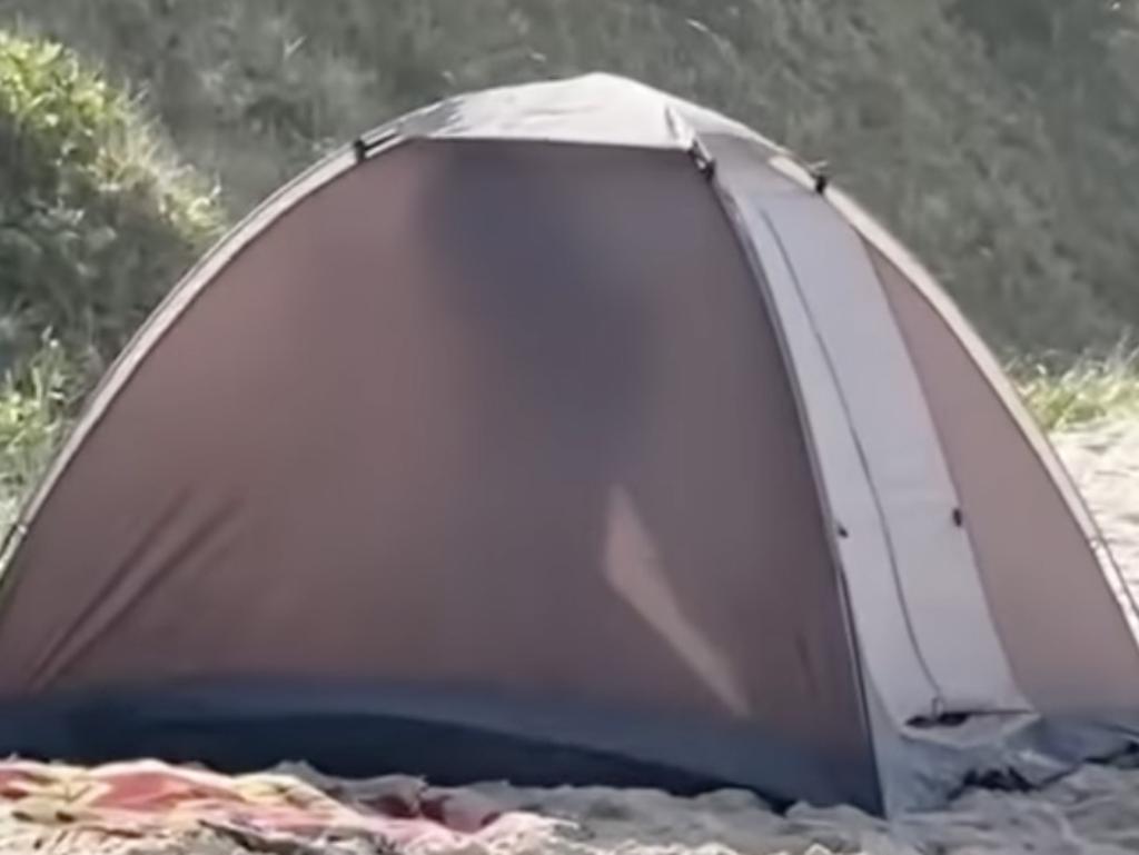 A couple have been caught doing a very risque act in a beach tent at Byron Bay. Picture: Instagram