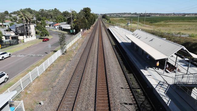 Beresfield train station where the alleged assault and death of the man occurred. Picture: NCA NewsWire / Peter Lorimer.