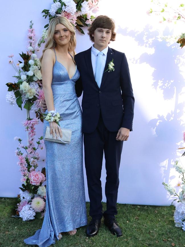 Mia with formal partner at the 2024 St Ursula's College formal.