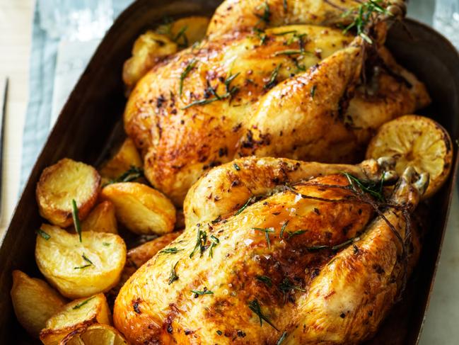 Smashing Dishes - Return of the dinner party Tanqueray roast chicken duck fat chats Matt Preston - Marley Spoon. Picture: Supplied