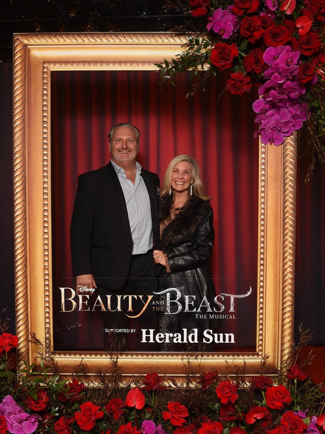 Opening night: Beauty and The Beast at Her Majestys Theatre, Melbourne. Matt and Kate Dalton from Gogglebox. Picture: Josie Hayden