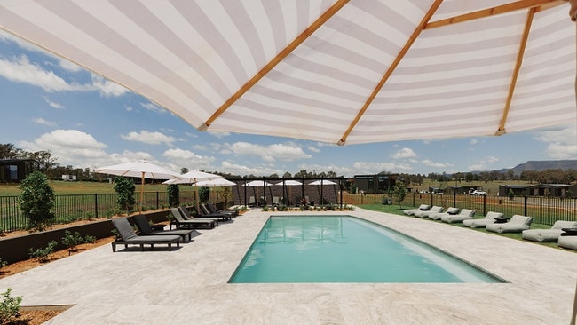 The pool at The Lane Retreat, Bimbadgen Estate, Hunter Valley.