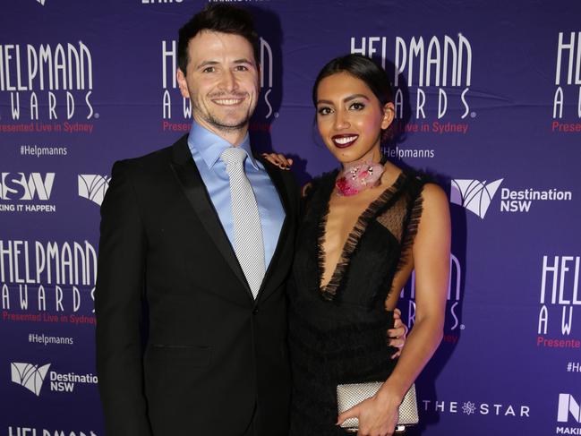 Rob Mallett and Chloe Zuel at the 2016 Helpmann Awards at the Sydney Lyric Theatre. Picture: Jonathan Ng