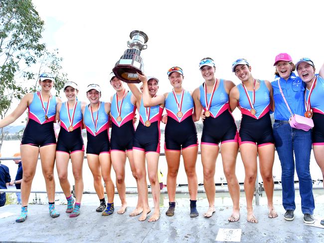 Winners. Open first 8âsAll Hallows schoolAll the action in the Brisbane Schoolgirl rowing association head of river. Saturday August 26, 2023. Picture, John Gass