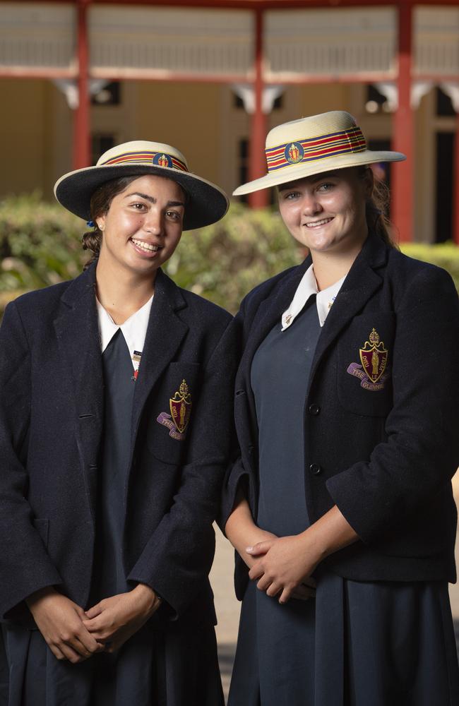 The Glennie School 2025 captains Courtney Drotini (left) and Alli Harris, Wednesday, January 29, 2025. Picture: Kevin Farmer