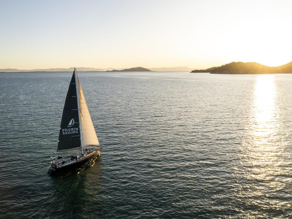 Nothing says luxury like sipping wine while relaxing on a beautiful yacht. Picture: Pilgrim Sailing