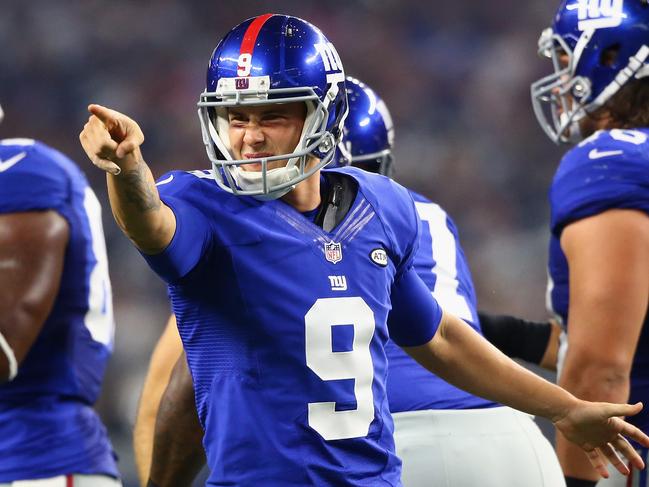 ARLINGTON, TX - SEPTEMBER 13: Brad Wing #9 of the New York Giants at AT&T Stadium on September 13, 2015 in Arlington, Texas. (Photo by Ronald Martinez/Getty Images)