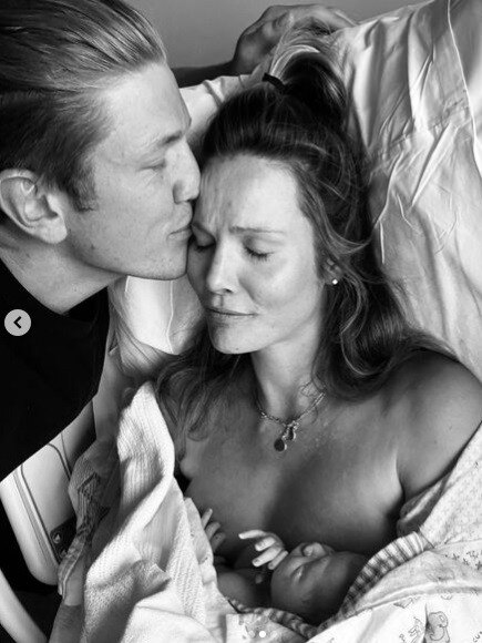 The couple announced the arrival of another son named Hudson on Monday night.