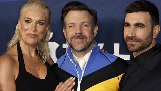 Hannah Waddingham, Jason Sudeikis and Brett Goldstein attend the Ted Lasso Season 3 premiere on March 7 in Los Angeles. Picture: Frazer Harrison/Getty Images