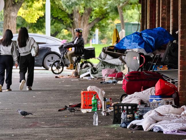 The level of homelessness in Australia’s major cities has exploded. Picture: Luis Ascui