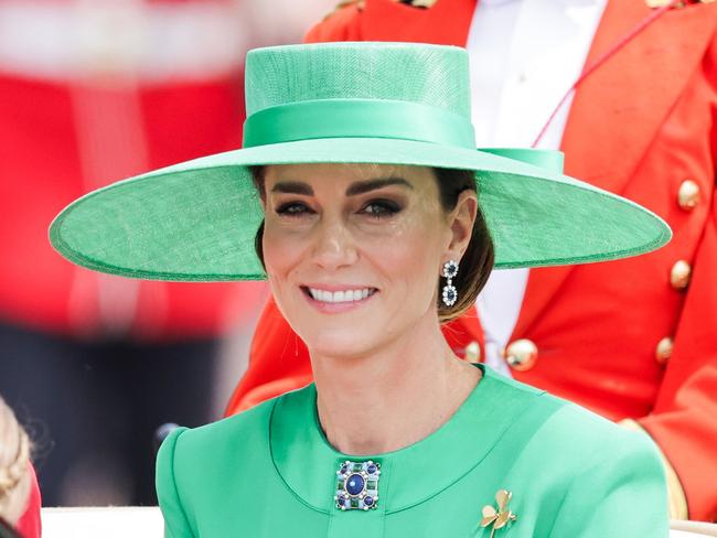 LONDON, ENGLAND - JUNE 17: Catherine, Princess of Wales is seen during Trooping the Colour on June 17, 2023 in London, England. Trooping the Colour is a traditional parade held to mark the British Sovereign's official birthday. It will be the first Trooping the Colour held for King Charles III since he ascended to the throne. (Photo by Chris Jackson/Getty Images)