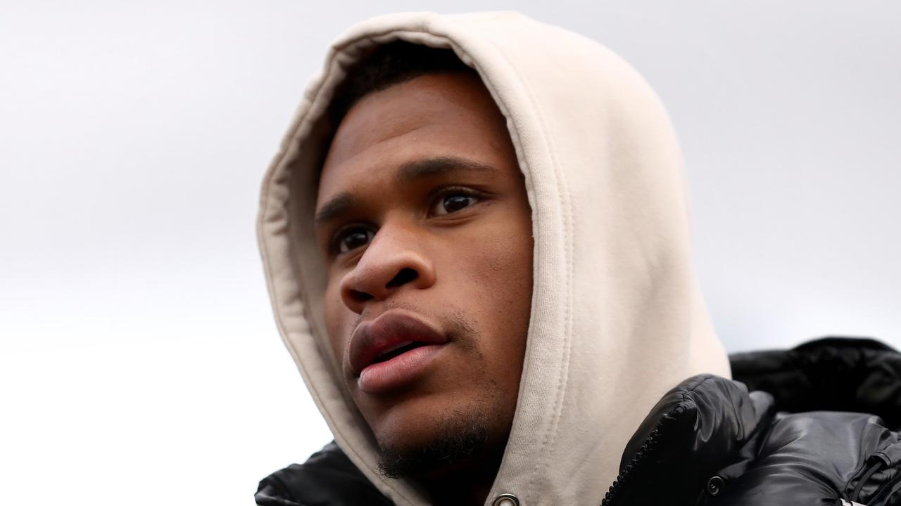 MELBOURNE, AUSTRALIA - JUNE 02: Devin Haney looks on during a public training session ahead of the World Lightweight Championship, at Federation Square on June 02, 2022 in Melbourne, Australia. (Photo by Kelly Defina/Getty Images)
