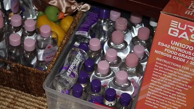 Baby oil, lubricant an nitrous oxide were all found in a raid at Combs’ Miami mansion. Picture: US Department of Justice