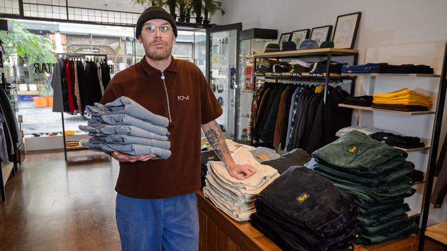 Brick and Mortar Supply clothing shop owner Brendan Parks said the pandemic had provided an obstacle but are prepared for any new challenges ahead. Picture: Jay Town