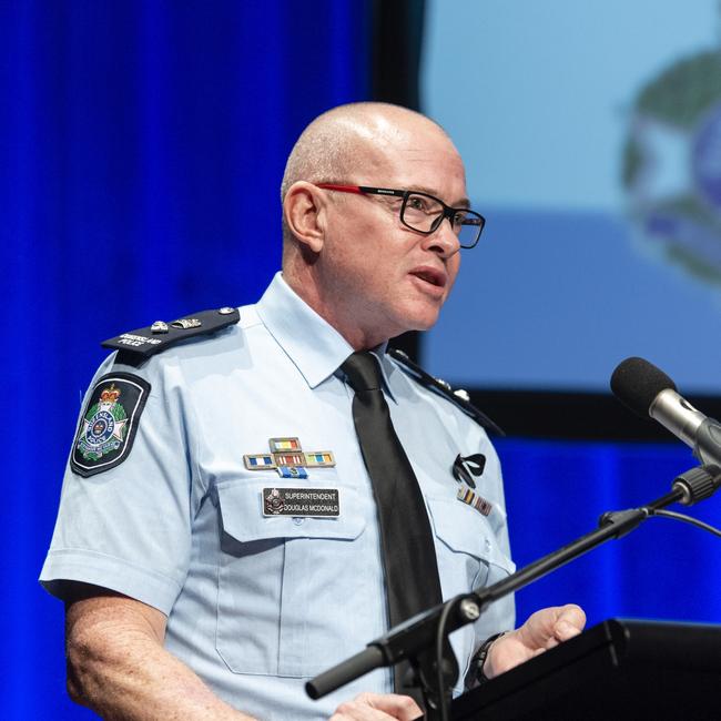 QPS Superintendent Doug McDonald urged residents to leave the business of apprehending offenders to the police. Picture: Kevin Farmer