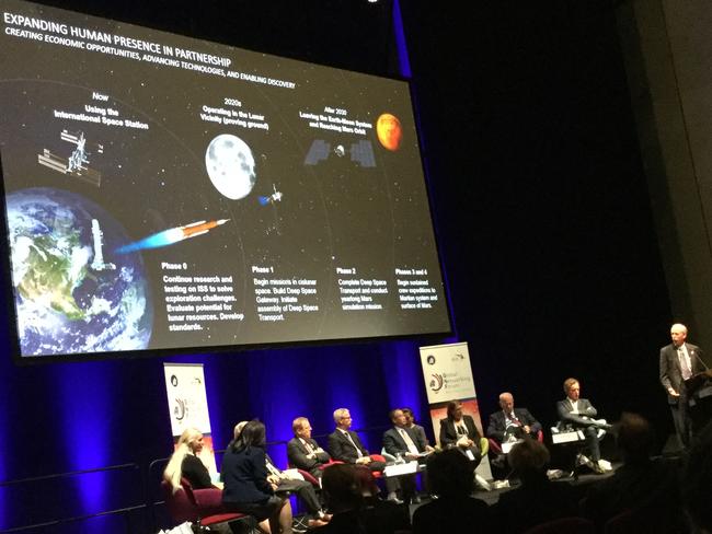 NASA’s Associate Administrator for Human Exploration and Operations William Gerstenmaier details NASA's 'roadmap to Mars' at the Adelaide Astronautical Congress yesterday.
