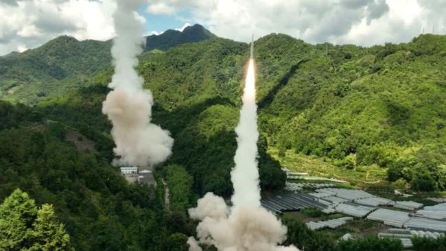 China's People's Liberation Army (PLA) holds a missile fire drill in the Taiwan Strait. Picture: Eastern Theatre Command