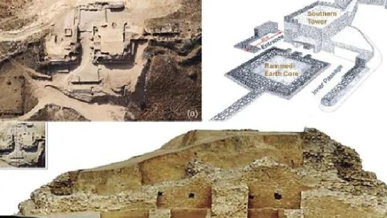 Photos and diagrams of an ancient pyramid found in a lost city in China, which was active during the Bronze Age