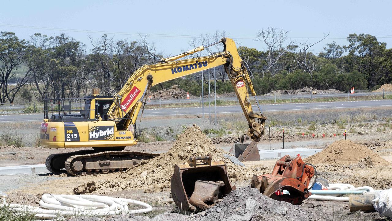 Civil construction at airport roundabout. Picture Chris Kidd