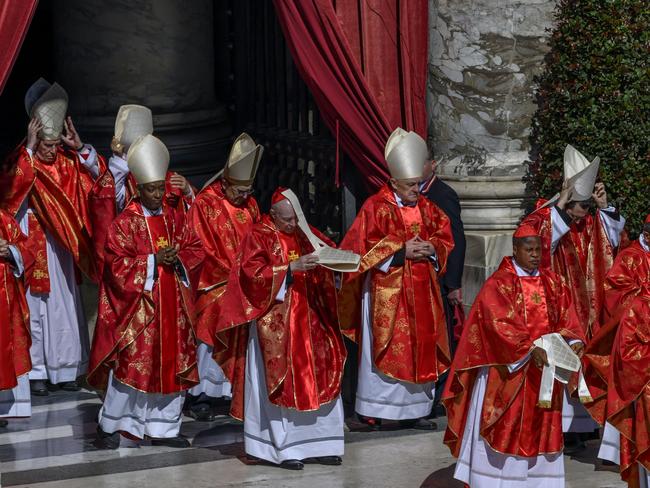 Cardinals will wear red throughout the period to symbolise both martyrdom and the Holy Spirit. Picture: Getty Images