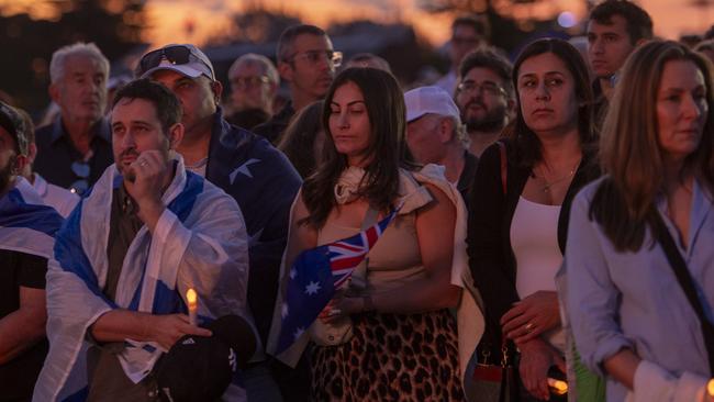 Some of the crowd gathered at the Vaucluse vigil. Picture: Jeremy Piper