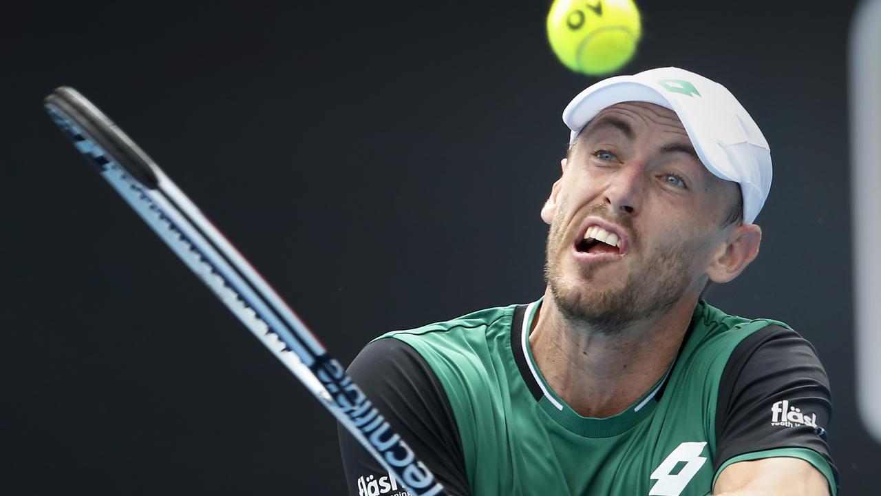 John Millman during his shock first-round loss. Picture: David Caird