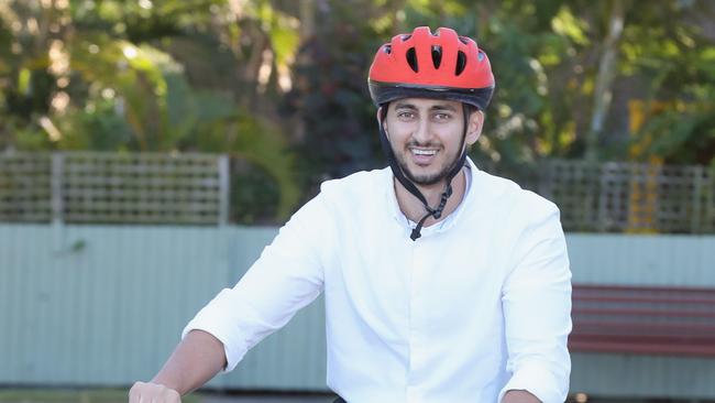 Mobike CEO Mina Nada visited the Gold Coast when the system launched. Photo Richard Gosling