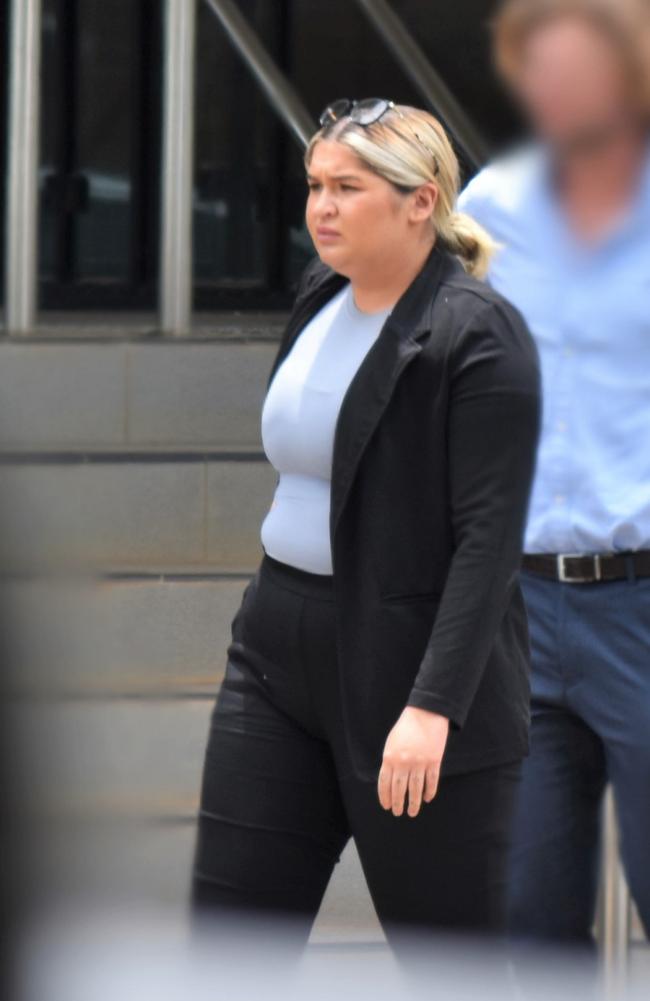 Bailee Emma Ward, 22, leaving the Toowoomba courthouse on Monday, January 30, after pleading guilty to $50k+ fraud. Picture: Toowoomba Chronicle