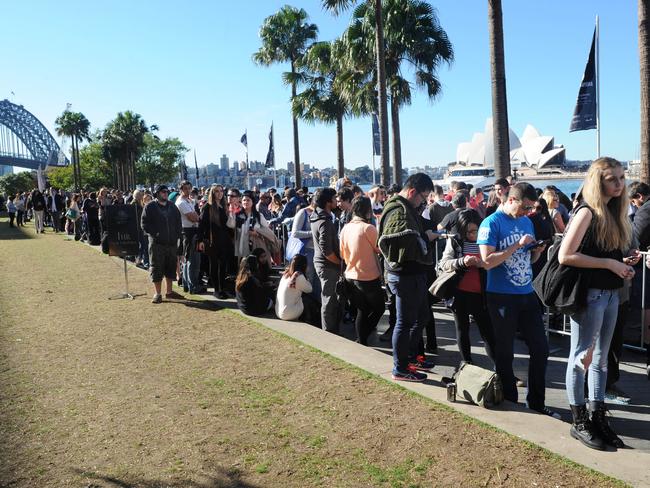 Worth the wait? Game of Thrones fans line up for exhibition. Photographer: Simon Bullard.