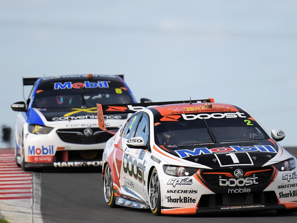 Scott Pye pilots his Mobil 1 Boost Mobile Racing Holden Commodore ZB during Race 2 on Sunday. Picture: Daniel Kalisz/Getty Images