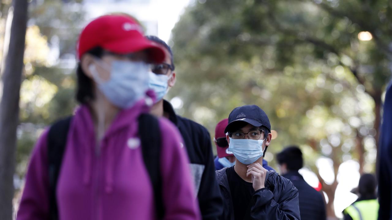 People queue to get the Covid-19 vaccine. Picture: NCA NewsWire / Nikki Short