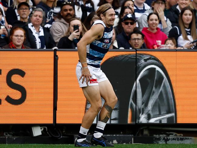 Tom Stewart suffered a setback against Carlton. Picture: Michael Willson/AFL Photos via Getty Images