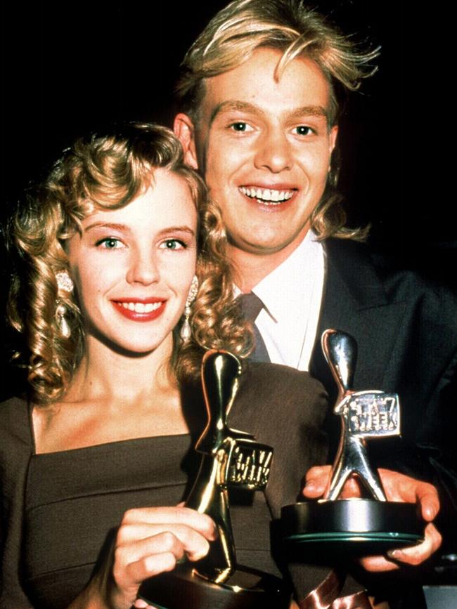 Kylie Minogue and Jason Donovan at the 1988 TV Week Logie Awards.