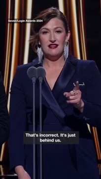 Celia Pacquola drops an F-bomb on stage at the Logies