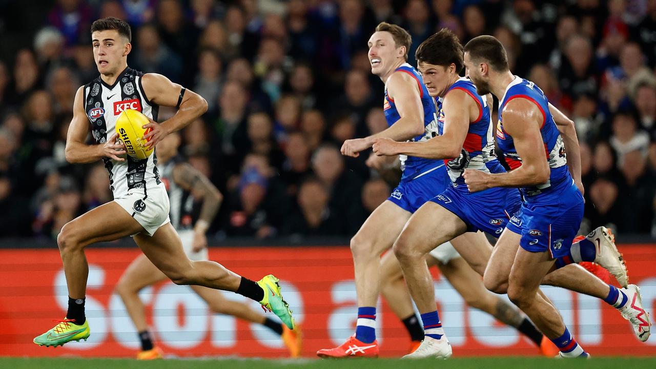 The field is chasing Collingwood young gun Nick Daicos. Picture: Michael Willson/AFL Photos