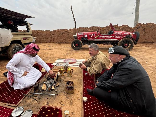 Having breakfast in the desert with Australian Ambassador to Saudi Arabia, Mark Donovan.