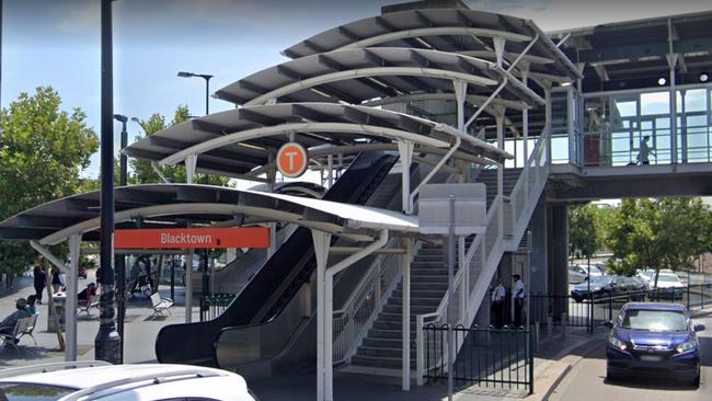 A 56-year-old Sydney Trains employee was spat on at Blacktown train station. Picture: Google Earth