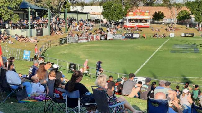 Footy fans enjoy the 2021 Rugby League Ipswich grand finals at the North Ipswich Reserve. Picture: David Lems