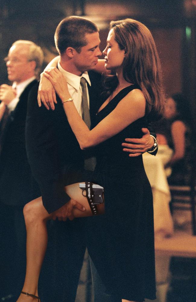 Actors Brad Pitt and Angelina Jolie in the movie with undeniable chemistry.