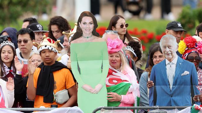 Members of the public ahead of Trooping the Colour at Buckingham Palace. Picture: Getty