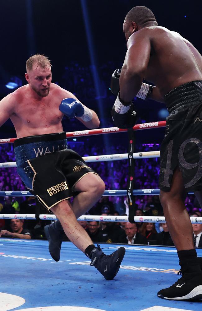 Derek Chisora knocks down Otto Wallin. Photo by Alex Livesey/Getty Images.