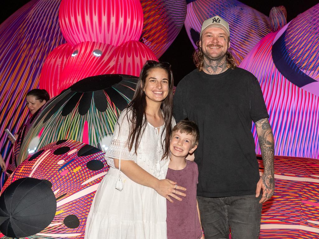 Summer, Hunter and Ryan at Daly Bay Illuminate Queens Park Goldsmith Street, East Mackay Thursday 5 October 2023 Picture:Michaela Harlow