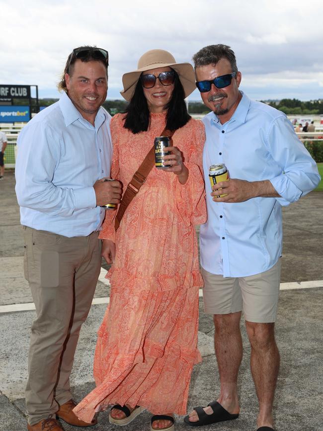 Simon Cooper, Amy Zukauskas, Jake Ellis attend the Ballarat Cup. Picture: Brendan Beckett